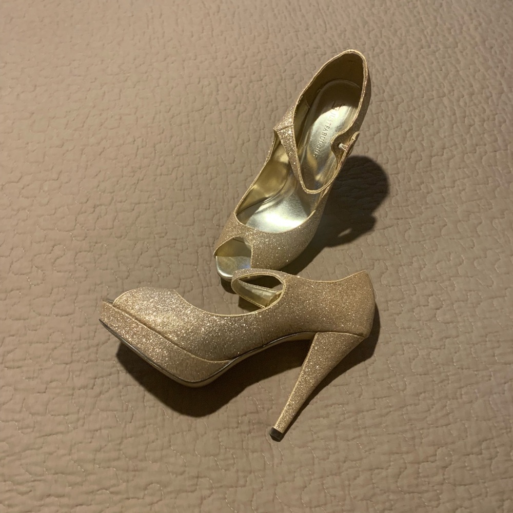 Golden Platform Heels